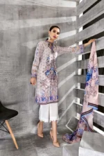 Gul Ahmed Unstitched Cambric Printed Shirt & Dupatta TCN-22 A