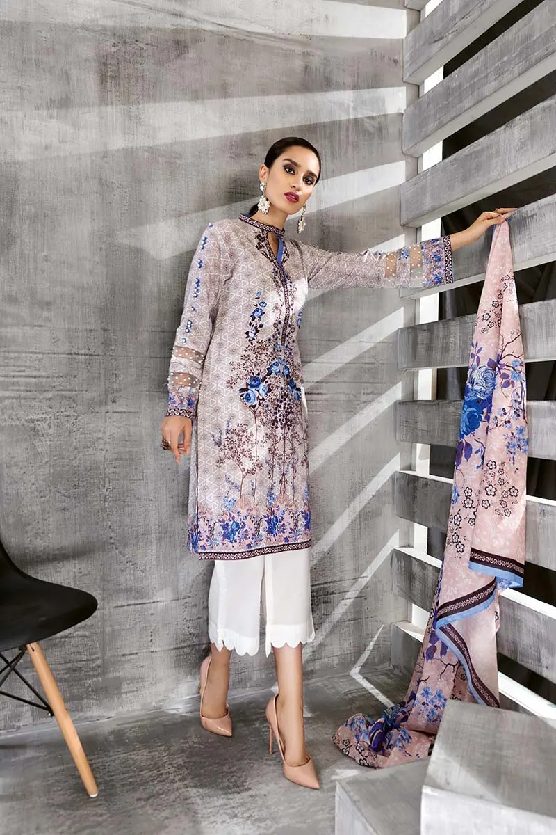 Gul Ahmed TCN 22 A SD 1 Gul Ahmed Unstitched Cambric Printed Shirt & Dupatta TCN-22 A - Image 1