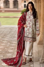 Gul Ahmed Unstitched Cambric Printed Shirt & Dupatta TCN-44 A - Image 3