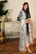 Gul Ahmed Unstitched Cambric Printed Shirt & Dupatta TCN-47 A - Image 3