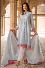 Gul Ahmed Unstitched Cambric Printed Shirt & Dupatta TCN-48 A - Image 3