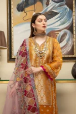 Charizma 3Pc Organza Embroidered Luxury Collection DD-05 - Image 2