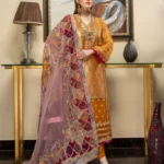 Charizma 3Pc Organza Embroidered Luxury Collection DD-05