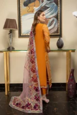 Charizma 3Pc Organza Embroidered Luxury Collection DD-05 - Image 3