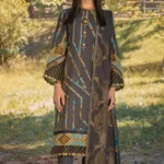 Alkaram 3Pc Embroidered Khaddar Suit With Jacquard Dupatta FW 11-Grey