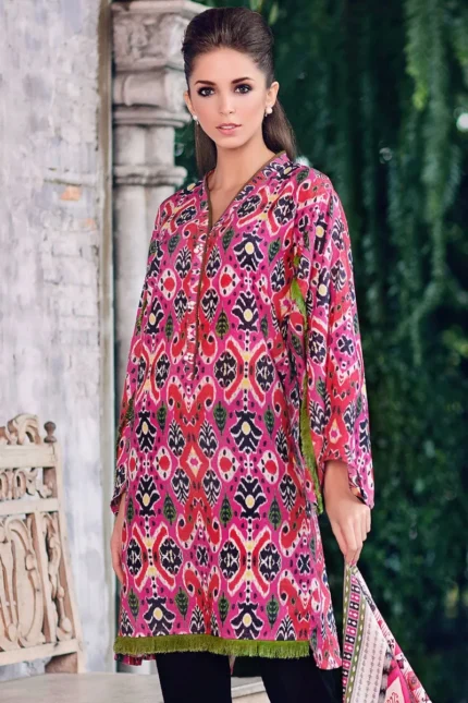 Gul Ahmed 3Pc Unstitched Printed Karandi Linen HKV-01