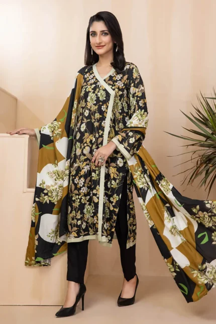 Gul Ahmed 3PC Unstitched Digital Printed Linen Suit LT-22018