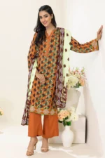 Gul Ahmed 3PC Unstitched Digital Printed Linen Suit LT-22036 A