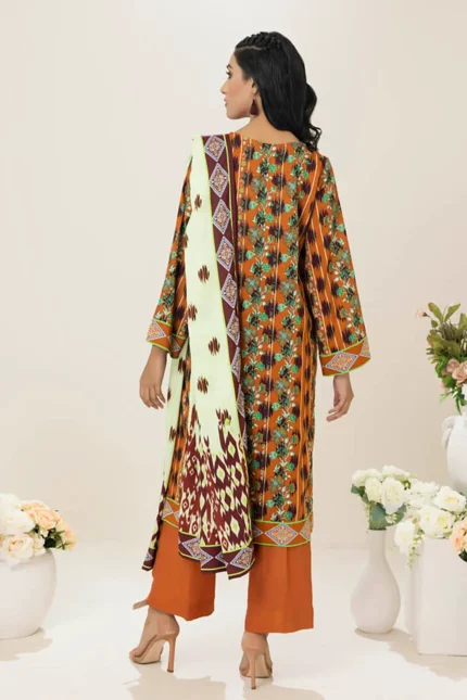Gul Ahmed 3PC Unstitched Digital Printed Linen Suit LT-22036 A
