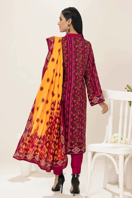 Gul Ahmed 3PC Unstitched Digital Printed Linen Suit LT-22036 B