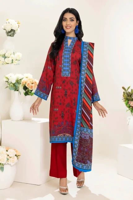Gul Ahmed 3PC Linen Unstitched Printed Suit LT-22037 A