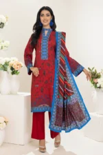 Gul Ahmed 3PC Linen Unstitched Printed Suit LT-22037 A