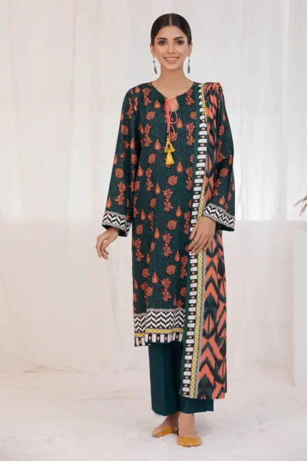 Gul Ahmed 3PC Linen Unstitched Printed Suit LT-22040 A