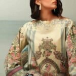 AlKaram 1Pc Cambric Embroidered Shirt MS 43 Cream