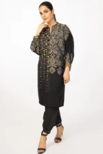 AlKaram 1Pc Jacquard Shirt MS-45 Black