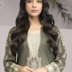 AlKaram 2Pc Printed Lawn Suit SS 38.1 Grey