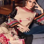 Gul Ahmed Unstitched 3PC Printed Jacquard Cambric Shirt with Embellish & Silk Dupatta SSM-28