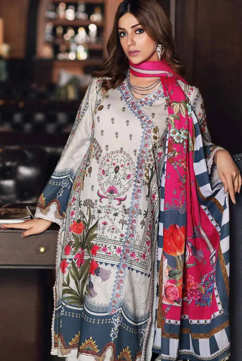 Gul Ahmed Unstitched 3PC Printed Jacquard Cambric Shirt with Embellish & Net Dupatta CN-03 Gul Ahmed Unstitched 3PC Printed Jacquard Cambric Shirt with Embellish & Net Dupatta CN-03