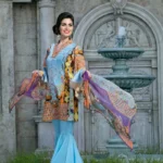Gul Ahmed Unstitched 3PC Printed Cambric Shirt & Chiffon Dupatta BM-72