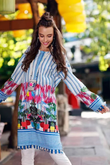 Gul Ahmed Unstitched 1PC Printed Cambric Shirt SCN-102