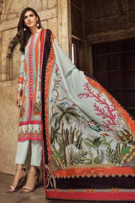 Gul Ahmed 3PC Unstitched Cotton Printed Suit CBN-101 A
