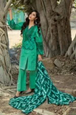 Gul Ahmed Corduroy 3Pcs Printed Suit - Unstitched CD-12 A Green