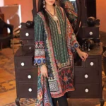 Gul Ahmed 3PC Unstitched Linen Dupatta Khaddar Printed Suit PVS-12001 A