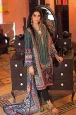 Gul Ahmed 3PC Unstitched Linen Dupatta Khaddar Printed Suit PVS-12001 A