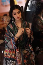 Gul Ahmed 3PC Unstitched Linen Dupatta Khaddar Printed Suit PVS-12001 A