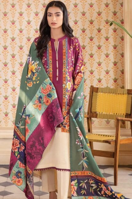 Gul Ahmed 3PC Unstitched Printed Khaddar Suit WR-22006