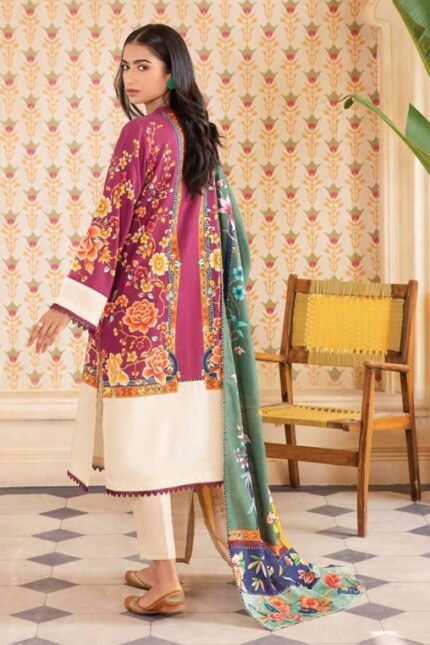 Gul Ahmed 3PC Unstitched Printed Khaddar Suit WR-22006