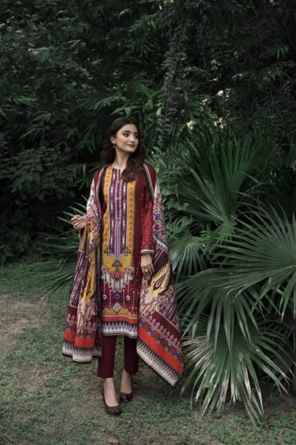 Gul Ahmed 3PC Unstitched Printed Khaddar Suit WR-22013