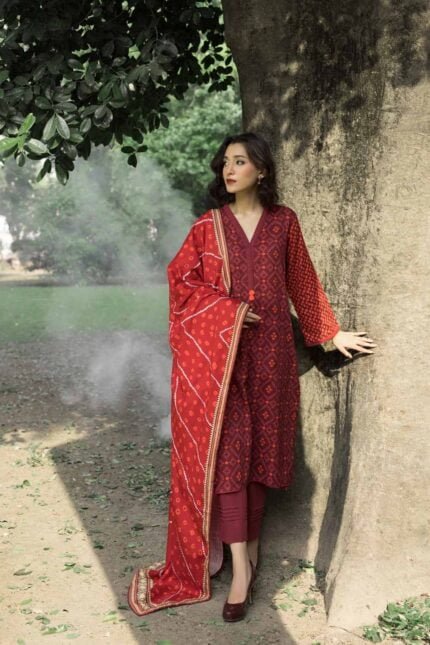 Gul Ahmed 3PC Unstitched Printed Khaddar Suit WR-22034
