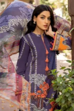 Gul Ahmed 3PC Printed Khaddar Unstitched Suit With Chiffon Dupatta WRF-22004