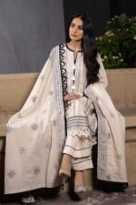Gul Ahmed 3PC Unstitched Embroidered Karandi Shawl Suit AY-12015