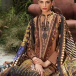 Gul Ahmed 3PC Unstitched Embroidered Shirt & Digital Printed Karandi Shawl Suit AY-12032