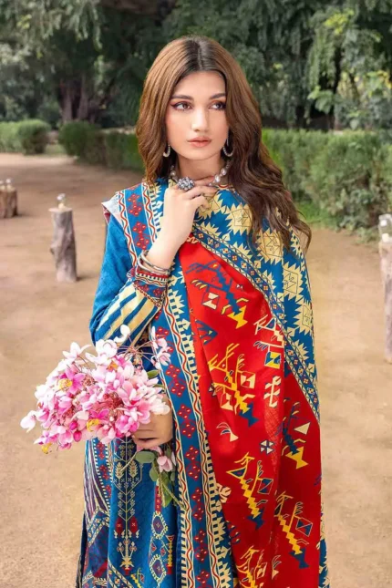 Gul Ahmed 3PC Khaddar Unstitched Printed Suit K-22039 B