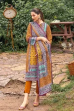 Gul Ahmed 3PC Khaddar Unstitched Printed Suit K-22059 B - Image 2
