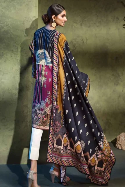 Gul Ahmed 3PC Khaddar Unstitched Printed Suit K-77