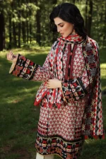 Gul Ahmed 2PC Unstitched Embroidered Khaddar Suit with Printed Khaddar Dupatta TK-12006 - Image 3