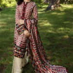 Gul Ahmed 2PC Unstitched Embroidered Khaddar Suit with Printed Khaddar Dupatta TK-12006