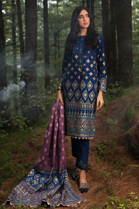 Gul Ahmed 2PC Unstitched Digital Printed Khaddar Suit TK-12014 B
