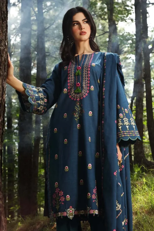 Gul Ahmed 2PC Unstitched Digital Printed Khaddar Suit TK-12008 A