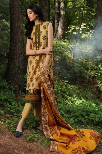 Gul Ahmed 2PC Unstitched Digital Printed Khaddar Suit TK-12010 B
