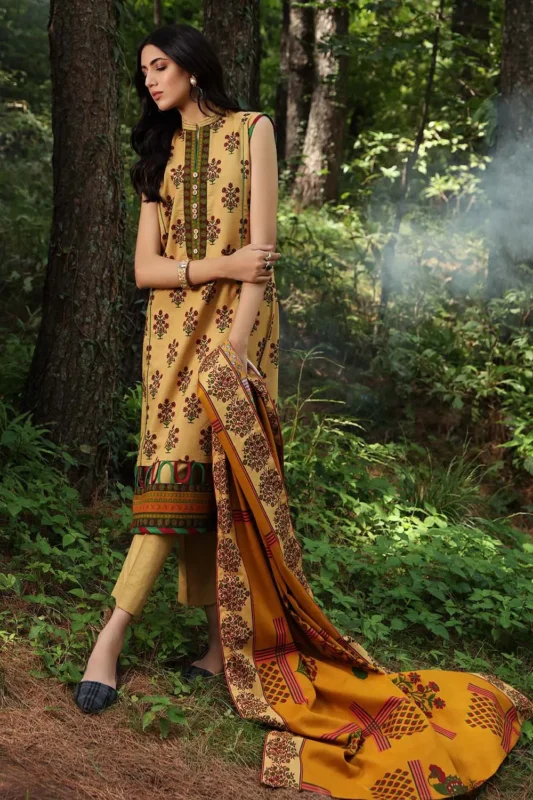 Gul Ahmed 2PC Unstitched Digital Printed Khaddar Suit TK-12010 B