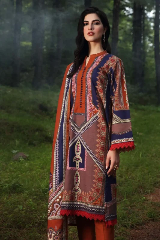 Gul Ahmed 2PC Unstitched Digital Printed Khaddar Suit TK-12011 B