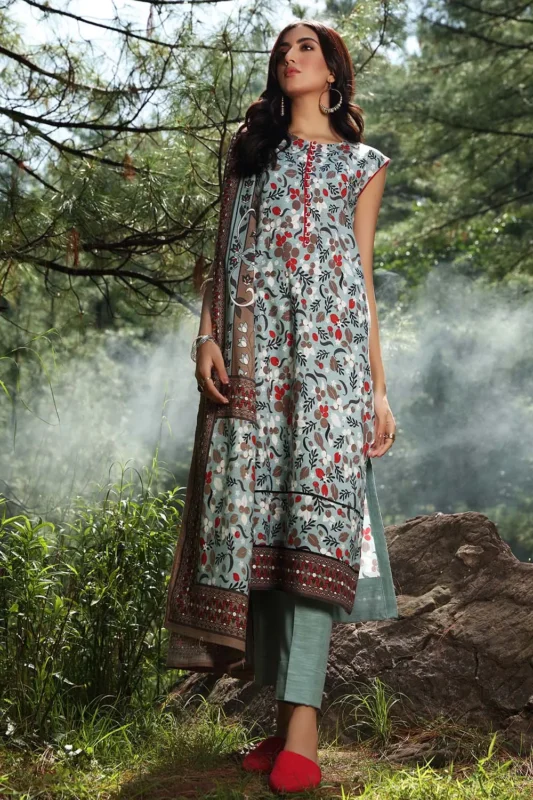 Gul Ahmed 2PC Unstitched Digital Printed Khaddar Suit TK-12012 A