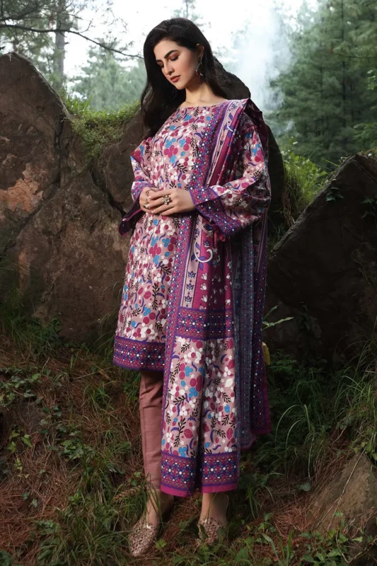 Gul Ahmed 2PC Unstitched Digital Printed Khaddar Suit TK-12012 B