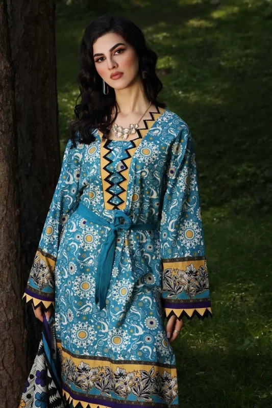 Gul Ahmed 2PC Unstitched Digital Printed Khaddar Suit TK-12013 B