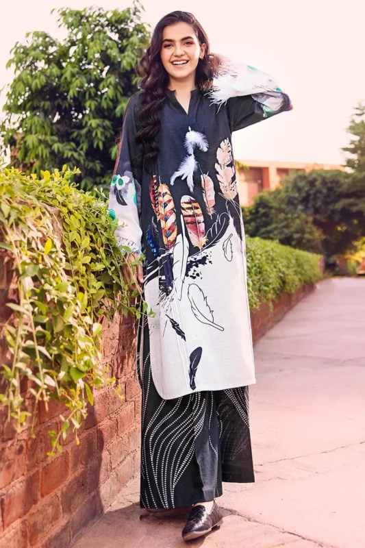 Gul Ahmed 2PC Unstitched Digital Printed Khaddar Suit TK-30